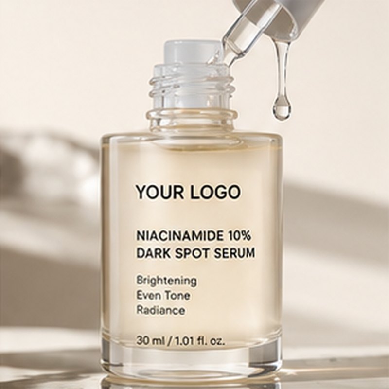 Brightening serum concept mockup with placeholder logo