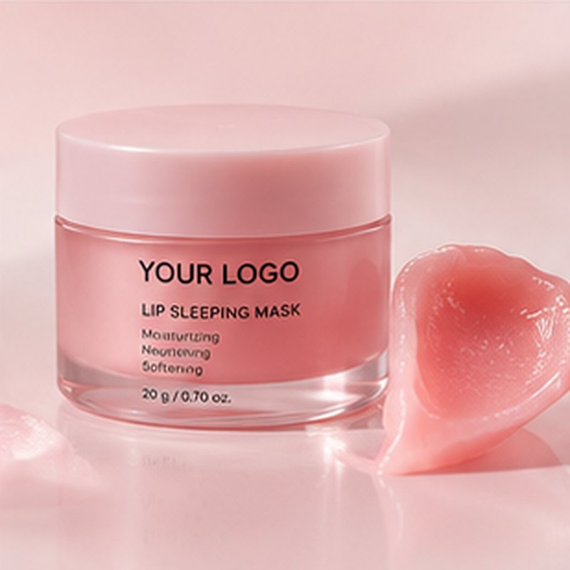 Lip sleeping mask concept mockup with placeholder logo