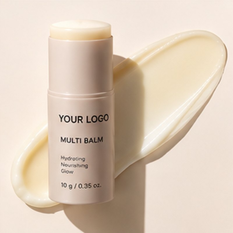 Multi balm concept mockup with placeholder logo