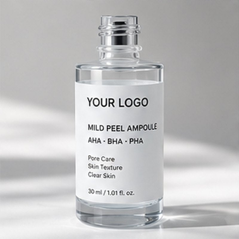 Peeling ampoule concept mockup with placeholder logo