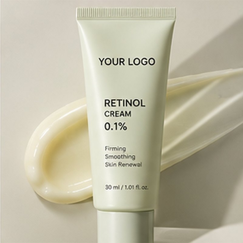 Retinol cream concept mockup with placeholder logo