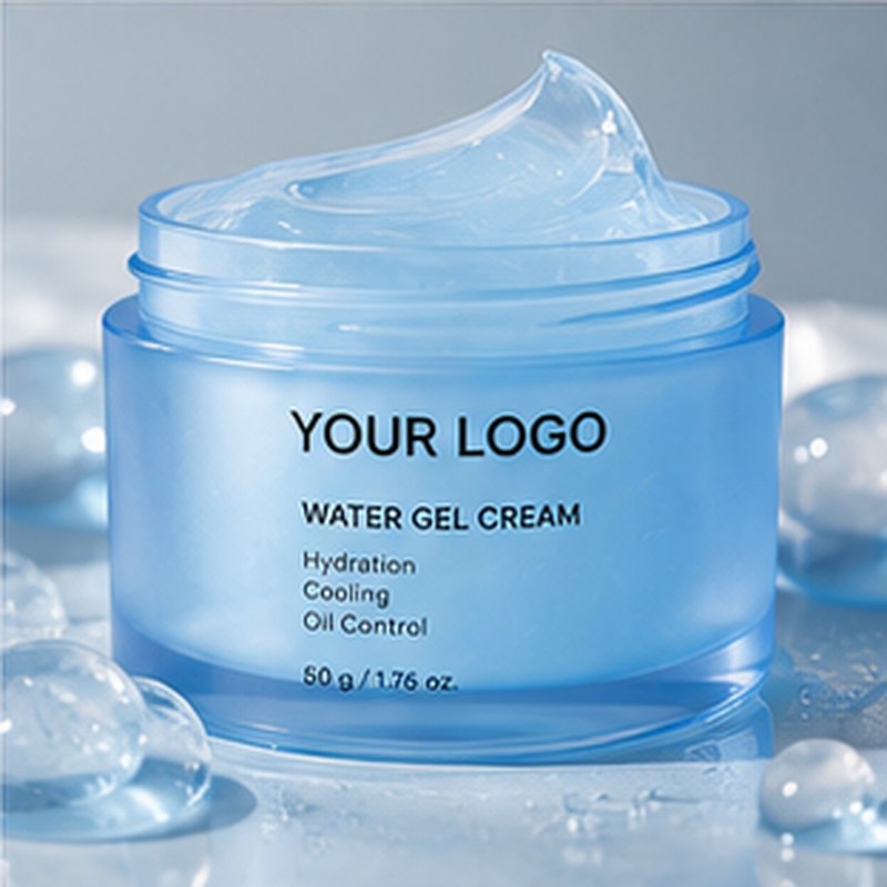 Water gel cream concept mockup with placeholder logo